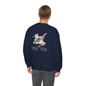 Unisex Crewneck Sweatshirt: Arcade Spaceship - Retro Gaming Style