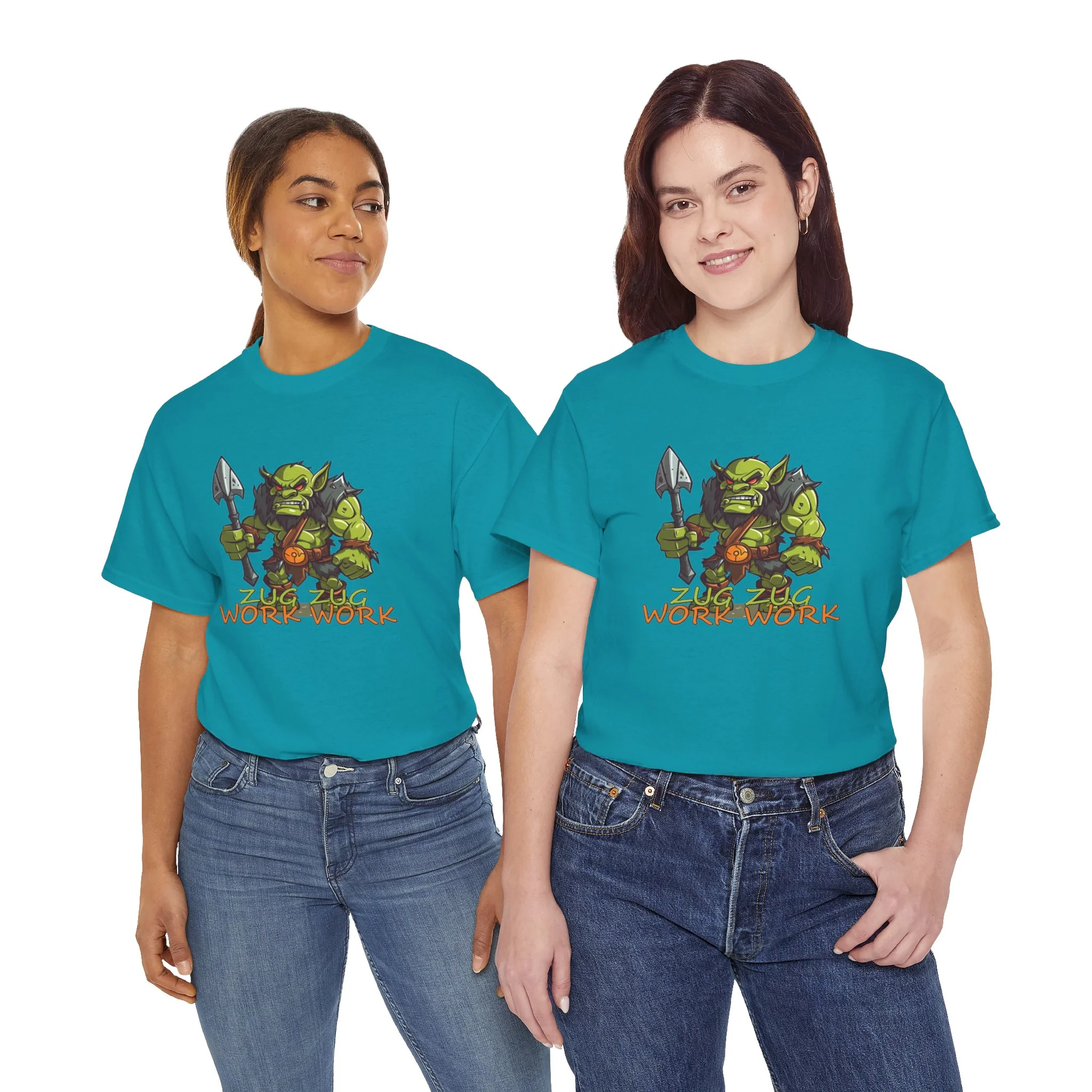 Stylish Cartoon Clothes - “Zug Zug, Work Work” Orc Tee