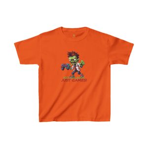 Halloween Gaming T-shirt – No Brains Just Games! – Kids Heavy Cotton Tee